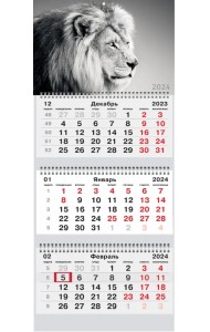 Календарь квартальный на 2024 год В мире дикой природы 1