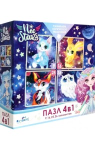 Пазл 4 в1 Neo Stars. Любимые питомцы
