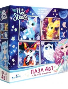 Пазл 4 в1 Neo Stars. Любимые питомцы Пазл 4 в1 Neo Stars. Любимые питомцы