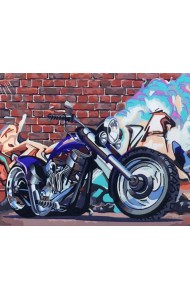 Рисование по дереву Байк, 40х50