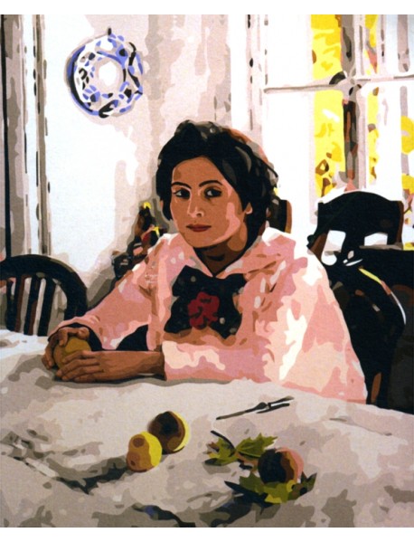 Картина по номерам на холсте с подрамником Девочка с персиками. Валентин Серов