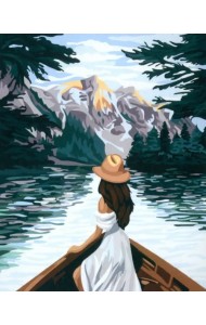 Картина по номерам на холсте Девушка в лодке