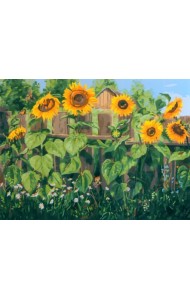 Живопись на холсте Подсолнухи. Настроение августа