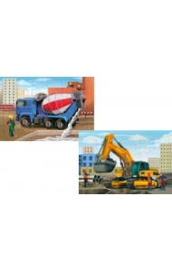 Комплект пазлов Бетономешалка-Экскаватор