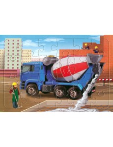 Пазл Грузовой автомобиль Бетономешалка, 24 элемента