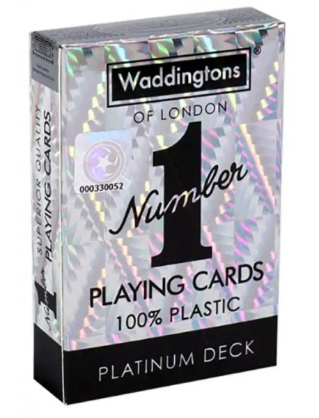 Карты игральные Waddingtons No 1, пластиковые, цветные, платина