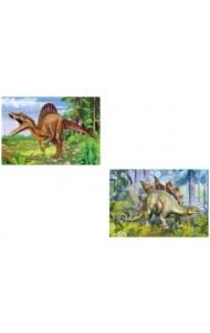 Стегозавр. Спинозавр. Комплект пазлов в рамке, 30 элементов