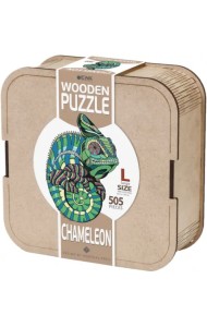 Деревянный, фигурный пазл Хамелеон L