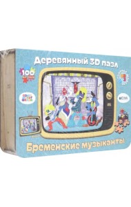 Деревянный фигурный пазл Бременские музыканты, размер S