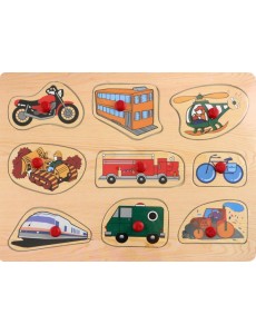 Развивающая деревянная игрушка Транспорт. Рамка-вкладыш Развивающая деревянная игрушка Транспорт. Рамка-вкладыш