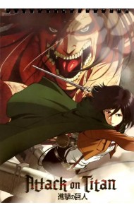 Творческий блокнот cо стикерами Атака Титанов. Столкновение с титаном, А5