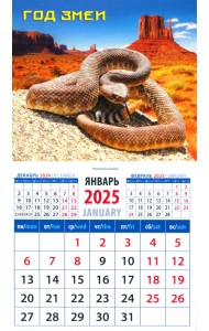 Календарь на магните на 2025 год Год змеи