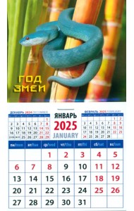 Календарь на магните на 2025 год Год змеи