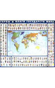 Гербы и флаги государств мира. Крым в составе РФ. Ламинированная карта