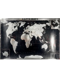 Интерьерная карта Мира (политическая) (SILVER) Интерьерная карта Мира (политическая) (SILVER)