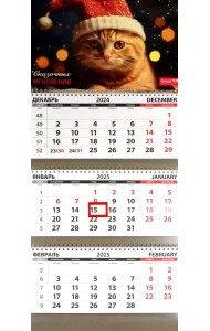 Календарь квартальный на 2025 год Кошки. Сказочные мгновения