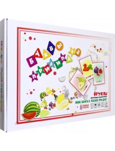 Буквы прилипалы. Фрукты. Магнитный набор для обучения букв и чтению Буквы прилипалы. Фрукты. Магнитный набор для обучения букв и чтению