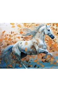 Картина по номерам с золотом на подрамнике Летящая Грация