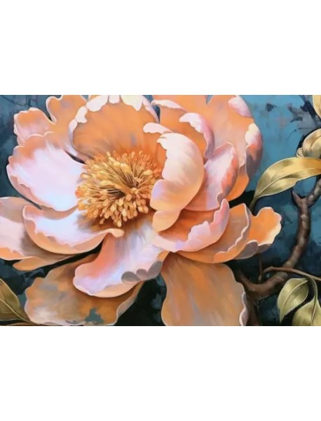 Картина по номерам с золотом на подрамнике Розовая нежность