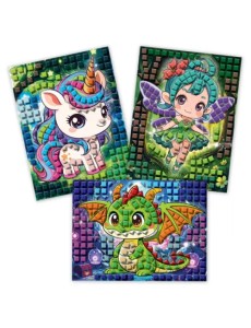 Разноцветная мозаика 3 в 1. Дракончик. Фея. Единорог