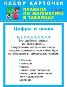 Правила по математике в таблицах. 1-4 класс. Набор карточек Правила по математике в таблицах. 1-4 класс. Набор карточек