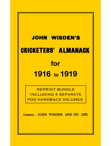 Wisden Cricketers' Almanack 1916 to 1919