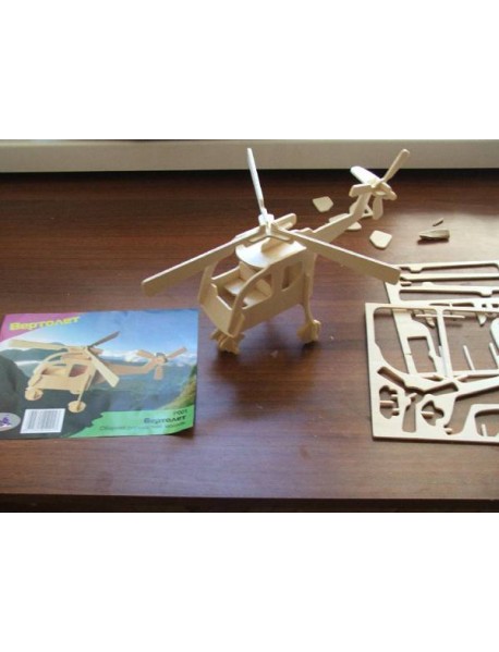 Вертолет Сборная деревянная модель Р001