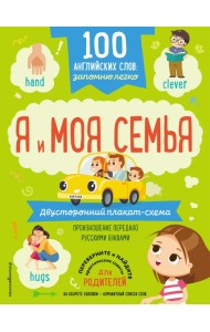 100 английских слов: запомню легко. Я и моя семья (двусторонний плакат-схема)