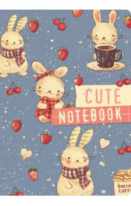 Милый блокнотик с сердечками (А6, 32 л., дизайнерская бумага, зайчики)