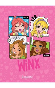 Winx. Блокнот. Розовый (А5, 48 л., цветной блок, со стикерами)