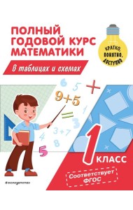 Полный годовой курс математики в таблицах и схемах. 1 кл