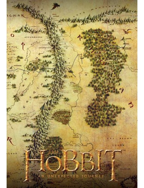 Обложка для паспорта. Хоббит. Карта Средиземья