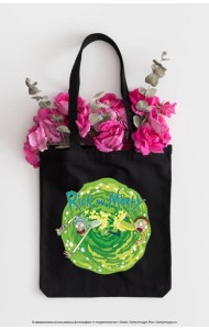 Сумка. Рик и Морти (черная, 38х43 см, длина ручек 58 см)