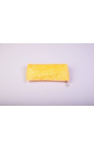 Пенал-косметичка (с блестками, на молнии, лимонный)