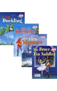 Читаем вместе. Сборник сказок Уровень 3 (комплект 4 книги +CD на англ.яз. (Стойкий оловянный солдатик, Русалочка, Щелкунчик, Гадкий утенок)