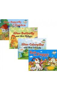 Читаем вместе. Сборник сказок Уровень 1 (комплект 4 книги +CD на англ.яз. (Щенок Боб, Гусеница Алина, Бабочка Алина и ее картина)
