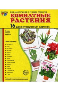 Демонстрационные картинки. Комнатные растения: 16 демонстрационных картинок с текстом
