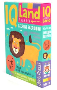 IQ Многоразовые карточки с прищепками. Веселые зверушки. 4+