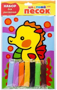 Раскрась песком.Морской конек