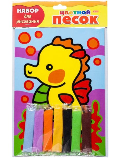 Раскрась песком.Морской конек