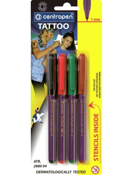 Маркеры 4цв д/татуировок 2880/4