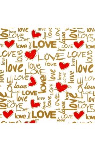 Бумага упаковочная Красно-золотая любовь (79459)