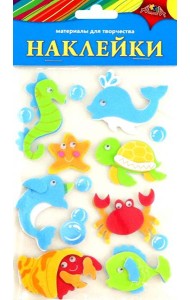 Наклейки из ЭВА Подводный мир,ассортимент С3476-17