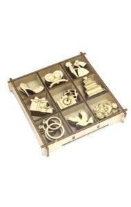 Свадебный  №1/10,5х10,5 /Набор украшений в коробке