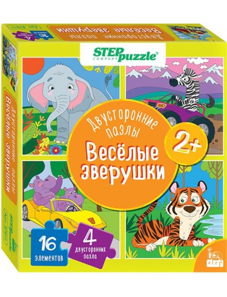 87011 Мозаика "puzzle" 16 "Веселые звер. Двустор"