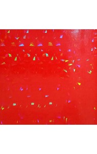 Бумага упаковочная Красная голография 82507