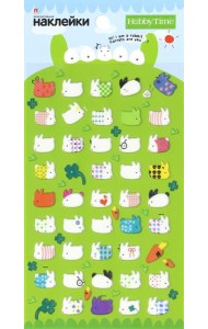 Наклейки объемные ЗАБАВНЫЕ ЗВЕРУШКИ,9вид,2-141/08