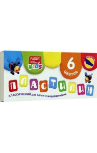 Пластилин 6цв KIDS со стеком FPL-106