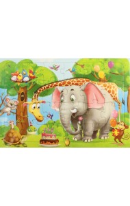 Пазл листовой на подложке. День рождения. 24 детали. 29,5х21 см. ГЕОДОМ