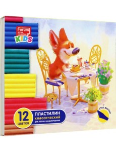 Пластилин 12цв ЗВЕРЯТА со стеком FPL-112-Z